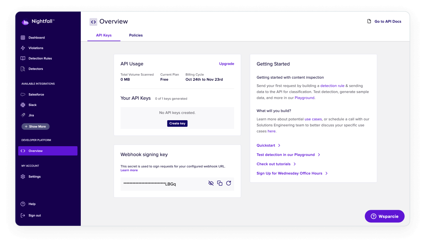 A screenshot from the Nightfall AI PII data discovery tool